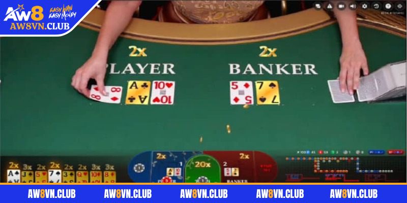 Baccarat AW8 – Hướng Dẫn Tỉ Mỉ Cách Chơi Cho Người Mới 3 Hiển thị chính xác từng tỷ lệ dưới khu vực đặt tiền